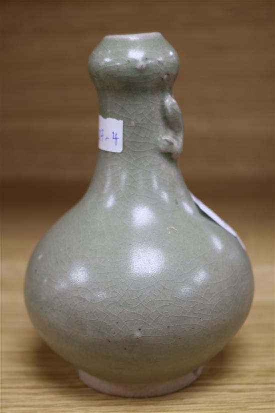 A Chinese celadon bottle vase H.15cm